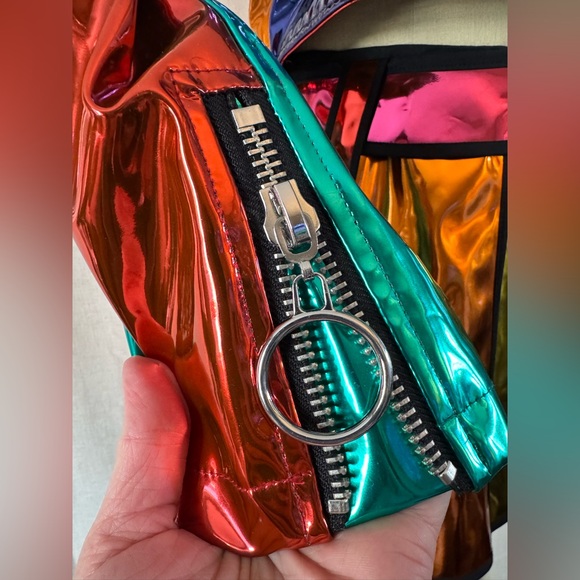 NWOT Club Exx by Dolls Kill Mirrored Color Block Moto Jacket, Sz M& Skirt Sz S - Picture 4 of 16